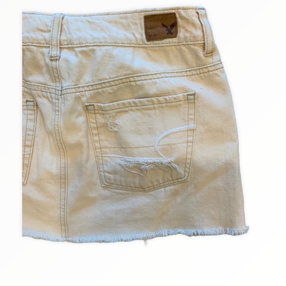 American Eagle Distressed Ripped Jean Skirt Sz 2 - Picture 8 of 9